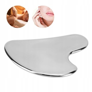 GUA SHA ERGONOMICZNY POŁYSK DO MASAŻU TWARZY STAL NIERDZEWNA