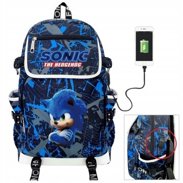 SONIC DUŻA POJEMNOŚĆ PLECAK SZKOLNY SONIC USB
