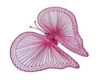 duży MOTYL MOTYLEK dekoracja do powieszenia z włókna abaka na firankę 28 cm