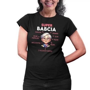 Super babcia pomocna pełna pomysłów koszulka na prezent dla babci