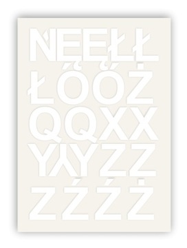 Самоклеящиеся буквы белого цвета с алфавитом и цифрами 50 мм.