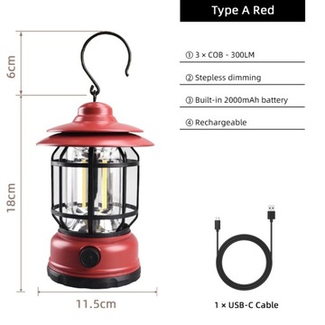 Retro lampy kempingowe przenośna latarnia wodoodp