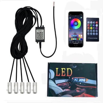 6M WIRE LED RGB ОКРУЖАЮЩАЯ ВОЛОКОННО-ОПТИЧЕСКАЯ ЛАМПА с дистанционным приложением