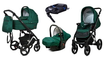 BabyLux Wózek 4w1 dziecięcy UZO ALU + baza Isofix