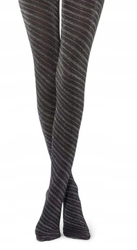 Колготки со спиралью Calzedonia черно-серебристые, размер 1/2 S