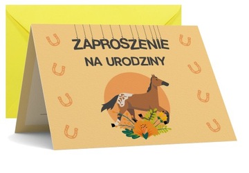 ZAPROSZENIE URODZINOWE KONIE STAJNIA PODKOWA +KOPE