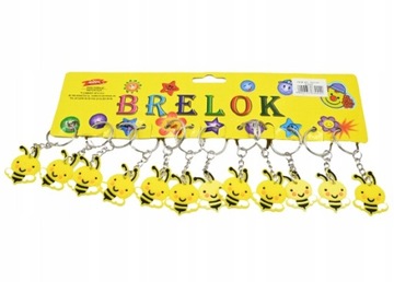PSZCZÓŁKI ŻÓŁTY BRELOK DO KLUCZY ZAWIESZKA 12SZT