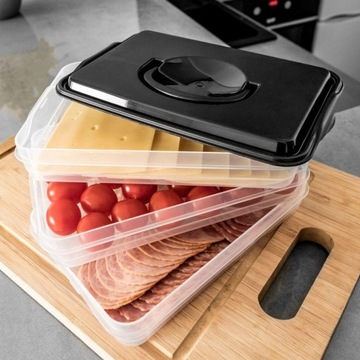 Трехуровневый контейнер-органайзер для мяса и сыров.