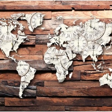 FOTOTAPETA 400x280 +KLEJ, Mapa na drewnie