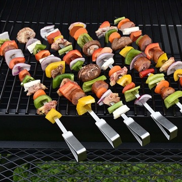 Zestaw stojaków na szaszłyki Sztyft do grilla Metalowy szpikulec do szaszły