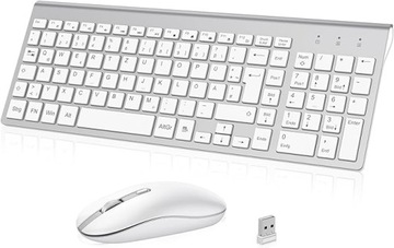 Cimetech bezprzewodowy zestaw klawiatura + mysz biały/szary QWERTY (ESP)