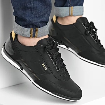 HUGO BOSS męskie sneakersy buty BLACK/GOLD NOWOŚĆ roz.41