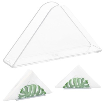 SERWETNIK STOJAK NA SERWETKI CHUSTECZKI POJEMNIK PRZEZROCZYSTY 14x7,5 CM