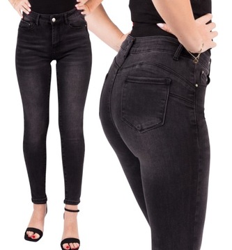 M.SARA SPODNIE DAMSKIE JEANSY WYSZCZUPLAJĄCE PUSH UP DUŻY ROZMIAR XXL 44