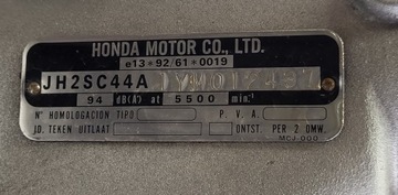 Рама + документы Honda CBR 929 RR SC44 00-01