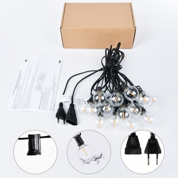 Гирлянда Садовые фонари 30м 100+4шт LED IP44 1Вт