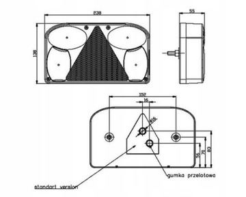 Комплект ламп для освещения прицепа + отражатели 7-контактные