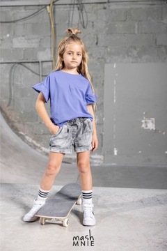T-shirt dziewczęcy fiolet WOLF 128-134