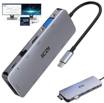 Usb-c Hub 2x Hdmi Pd Dvojitý Monitor Dokovací Stanice Pro Notebook Hp