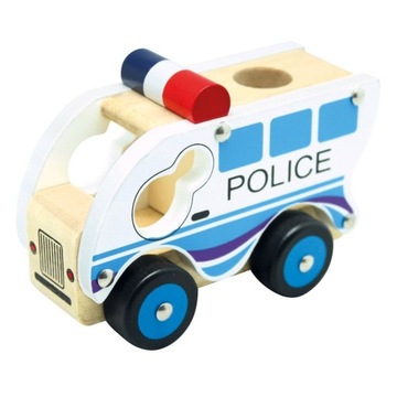 Drewniany SAMOCHÓD autko POLICJA ! BINO