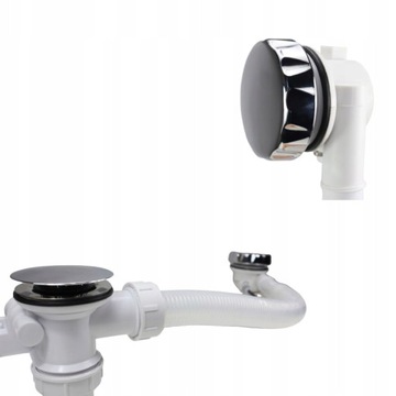 Автоматический сифон для ванны для хромированной ручки, очищенной от верхнего вращения