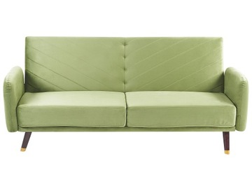 Sofa kanapa rozkładana welur oliwkowa