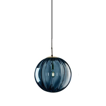 Blue Glass Globe Pendant Light Single Ceiling