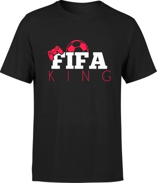 MĘSKI T-SHIRT KOSZULKA FIFA KING DLA GRACZA R. XXL MĘSKA TSHIRT Z NADRUKIEM