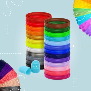 WKŁADY DO DŁUGOPISU 3D FILAMENT 100M 20 KOLORÓW