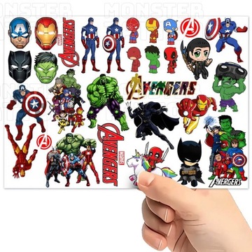 TATUAŻE ZMYWALNE WODNE DLA DZIECI DZIECIĘCE AVENGERS WZORY SUPER JAKOŚĆ