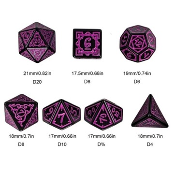 DRUID PODZIEMI ZESTAW 7 KOŚCI KOSTEK RPG