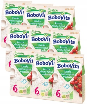 BOBOVITA KASZKA MLECZNO-RYŻOWA TRUSKAWKA BEZGLUTENOWA 6M+ 230G
