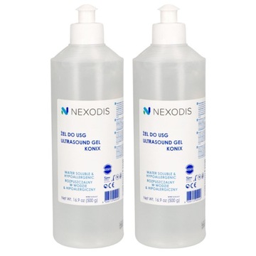 Nexodis żel do USG KTG IPL ultradźwięków hypoalergiczny bezbarwny 2x500ml