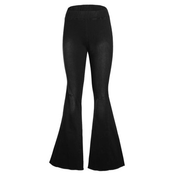 Women Vintage Flared Trousers High Waist Denim XL