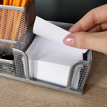 НАСТОЛЬНЫЕ ИНСТРУМЕНТЫ Органайзер Leviatan 3 отделения MESH металл СЕРЕБРЯНЫЙ