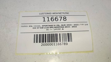 ZRCÁTKO VNITŘNÍ 85101-A4000 KIA SPORTAGE IV NIRO FOTOCHROMATICKÉ