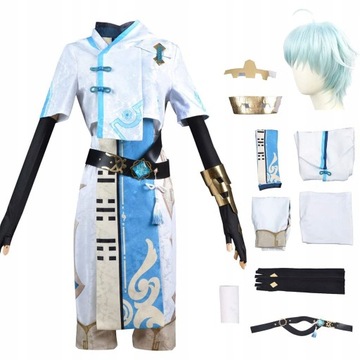 Genshin Impact Chongyun Cosplay Kostium Peruka