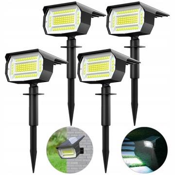 Lampa solarna wbijana Lotmos czarny Reflektory Ogrodowe 4 szt.