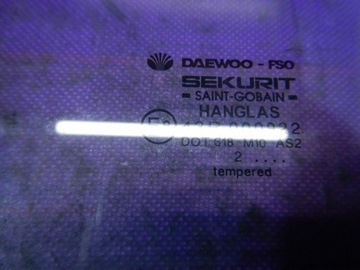 DAEWOO MATIZ SKLO (OKNO) DVEŘNÍ LEVÝ ZADNÍ