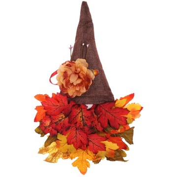 ОСЕННИЙ ВЕНОК ДЕКОР ГНОМА С КЛЕНОВЫМИ ЛИСТЬЯМИ ДЛЯ