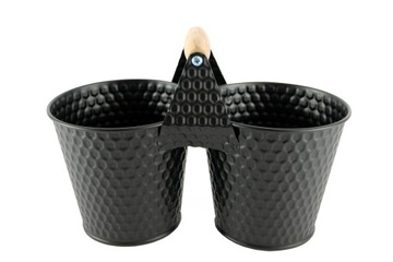 OSŁONKA DONICZKA NA KWIATY ZIOŁA METALOWA PODWÓJNA