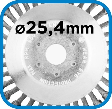 Проволочная щетка для кусторезов 200 х 25,4 мм.