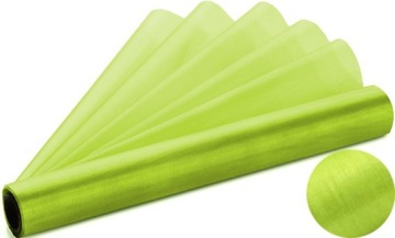 ORGANZA GŁADKA JASNO ZIELONA DEKORACYJNA NA ROLCE OZDOBNA ŚLUB 36 CM X 9 M