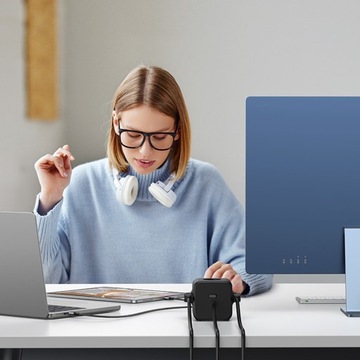 UGREEN LISTWA ZASILAJĄCA 3 GNIAZDKA ŁADOWARKA 2x USB-C 2x USB-A 65W KOSTKA