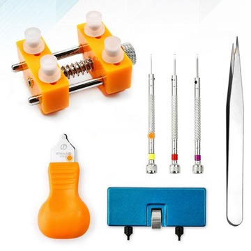 Набор инструментов для замены батареи для часов из 7 предметов, открывалка для задней крышки корпуса для часовщика