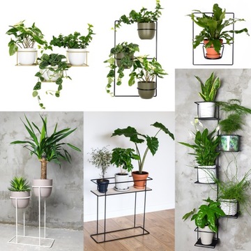 Подставка для цветов Flora, подвесная, металл, черный