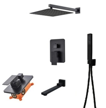 Zestaw prysznicowy podtykowy czarny - BLACK 40 BOX