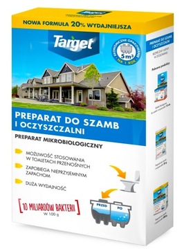 TARGET MOCNE BAKTERIE ŚRODEK DO SZAMBA OCZYSZCZALNI PRZYDOMOWEJ 2,5 KG