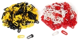 Łańcuch plastikowy 8mm 25 metrów żółto-czarny