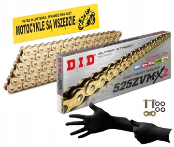 ŁAŃCUCH NAPĘD-OWY DID 525 ZVMX2 G&G-102 ZŁOTY